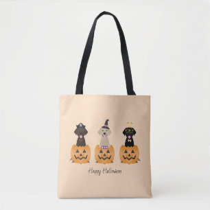 Bolso De Tela Feliz Halloween Labrador Recuperar Calabaza de Per