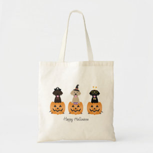 Bolso De Tela Feliz Halloween Labrador Recuperar Calabaza de Per