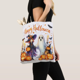 Bolso De Tela Feliz Halloween Osito Mago Encantador