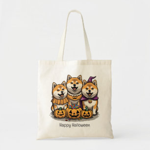 Bolso De Tela Feliz Halloween Shiba Inu Dogs