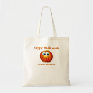 Bolso De Tela Feliz Halloween tonto Jack-O-Lantern