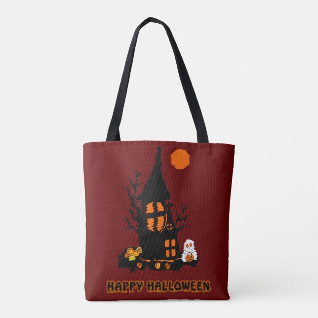 Bolso De Tela Feliz Halloween Tote Bag (Reverso)
