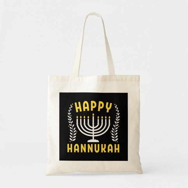 Bolso De Tela Feliz Hanukkah (Frente)