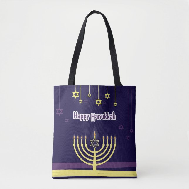 Bolso De Tela Feliz Hanukkah (Anverso)