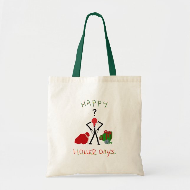 Bolso De Tela Feliz Hollerdays 2 - rompió para los Navidades. (Frente)