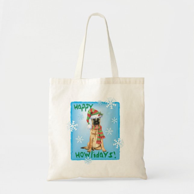 Bolso De Tela Feliz Howlidays Belga Malinois (Frente)