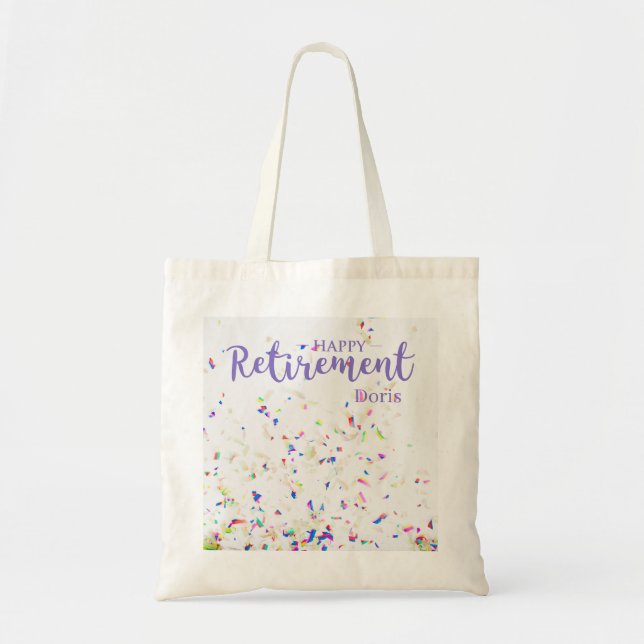 Bolso De Tela Feliz Jubilación Confetti (Frente)