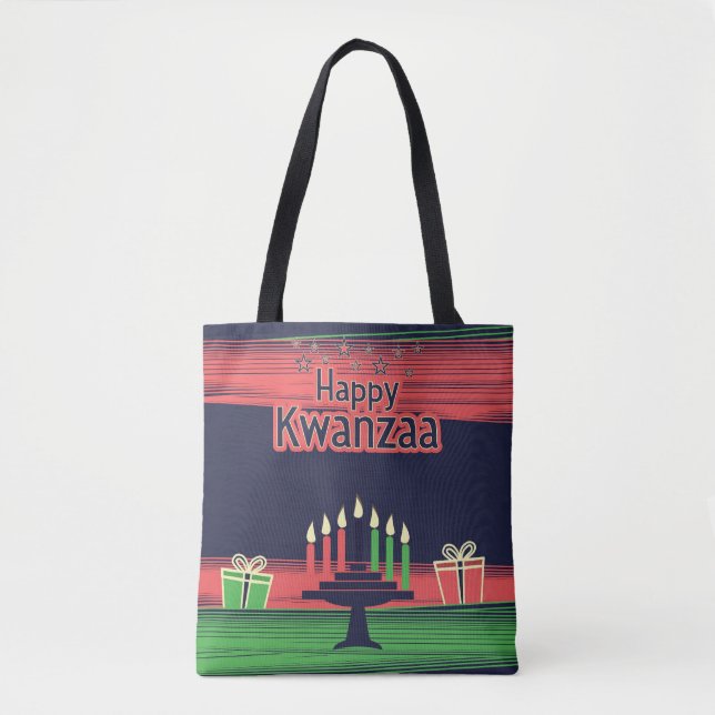 Bolso De Tela Feliz Kwanzaa (Anverso)