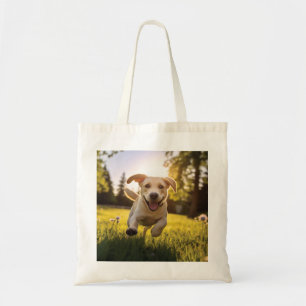 Bolso De Tela Felíz Labrador Corriendo