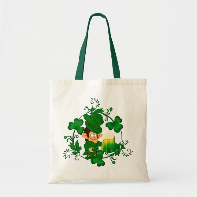 Bolso De Tela Feliz Leprechaun Tote Bag (Frente)