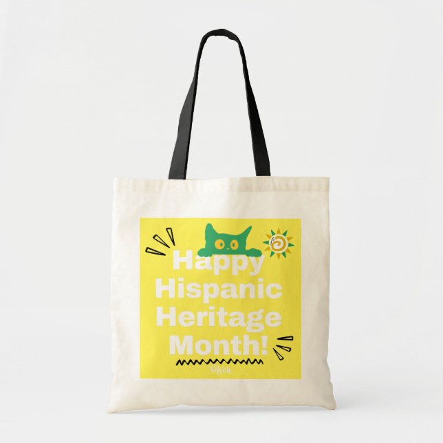 Bolso De Tela ¡Feliz Mes de la Herencia Hispana! - Lindo Gatito (Frente)