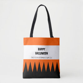 Bolso De Tela Feliz Naranja de Halloween negro personalizado