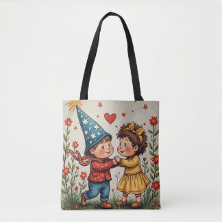 Bolso De Tela Feliz Navidad Angel Boy Chica Gift Tote Bag