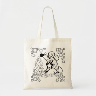 Bolso De Tela Feliz Navidad Año Nuevo Símbolo Mouse Personalizad