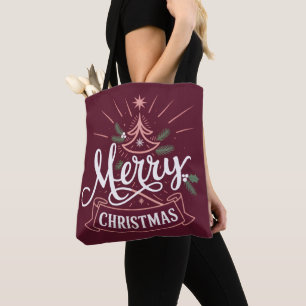 Bolso De Tela Feliz Navidad Árbol de Navidad Lindo Xmas Fiesta d