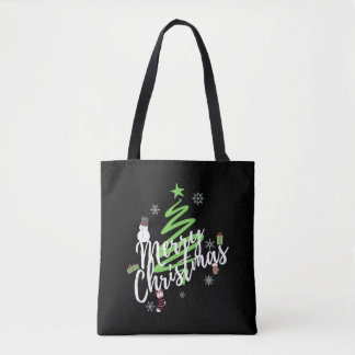 Bolso De Tela Feliz Navidad, árbol de Navidad, Navidades Snowman