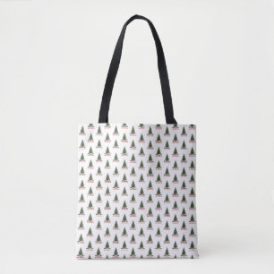 Bolso De Tela Feliz Navidad. Árbol (diseño 1) con regalos