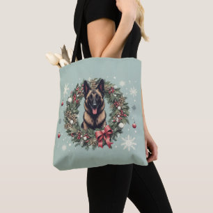 Bolso De Tela Feliz Navidad Belga Malinois Dog Xmas