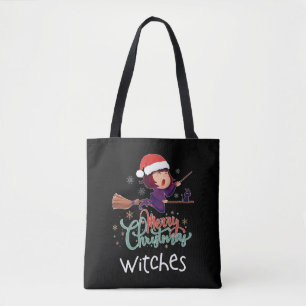 Bolso De Tela Feliz Navidad Bruja camiseta Navidades de baño vís