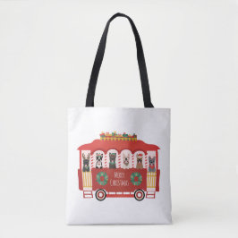 Bolso De Tela Feliz Navidad Bulldoges franceses Holiday Trolly