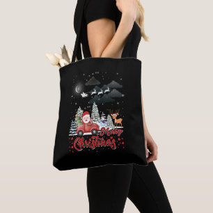Bolso De Tela Feliz Navidad Camioneta Roja Vintage Regalos Santa