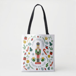 Bolso De Tela Feliz Navidad cascanueces monograma personalizado