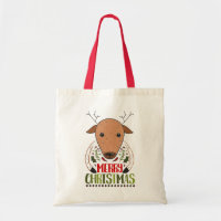 Feliz Navidad Ciervo Divertido Compras De Navidad
