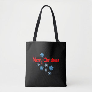 Bolso De Tela Feliz Navidad con copas de nieve