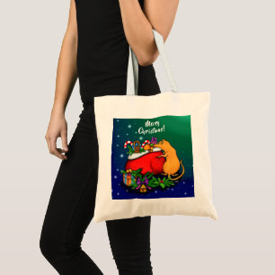 Bolso De Tela Feliz Navidad con el príncipe rata