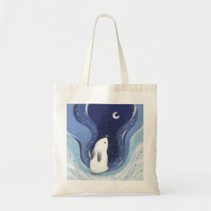 Bolso De Tela Feliz Navidad: Conejo, la luna y las estrellas
