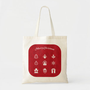 Bolso De Tela Feliz Navidad, conjunto de íconos populares