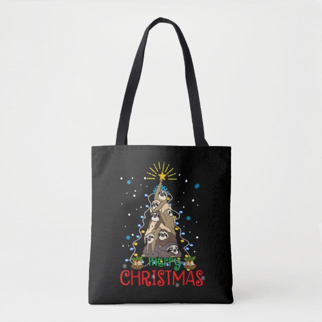 Bolso De Tela Feliz Navidad Cute Snowman Canvas impresas (Anverso)