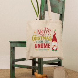 Bolso De Tela Feliz Navidad De Nuestro Gnome A La Tuya