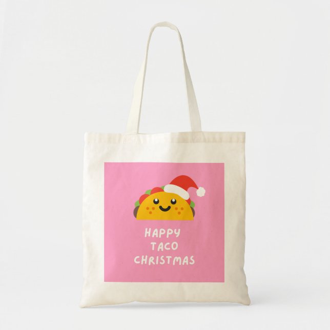 BOLSO DE TELA FELIZ NAVIDAD DE TACOS (Frente)
