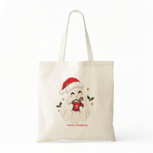 Feliz Navidad Fantasma Lindo Bebiendo Chocolate Ca