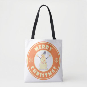 Bolso De Tela Feliz Navidad feliz estilo de café famoso de nieve