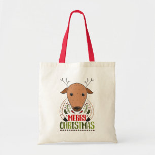 Bolso De Tela Feliz Navidad Funny Deer Xmas Shopping