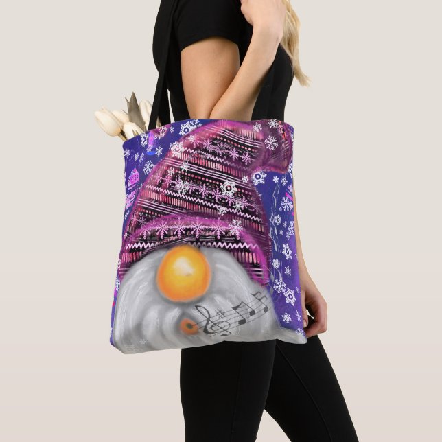 Bolso De Tela Feliz Navidad Gnome Tote Bag (Detalle)