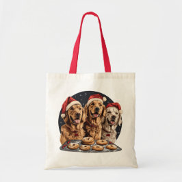 Bolso De Tela Feliz Navidad Golden Retriever Dogs Baking