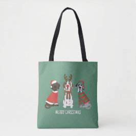 Bolso De Tela Feliz Navidad Grandes perros daneses