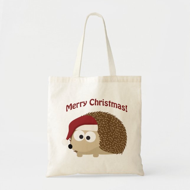 Bolso De Tela Feliz Navidad! Hedgehog (Frente)