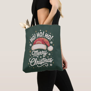 Bolso De Tela Feliz Navidad HoHoHo Sombrero Divertido de Santa N