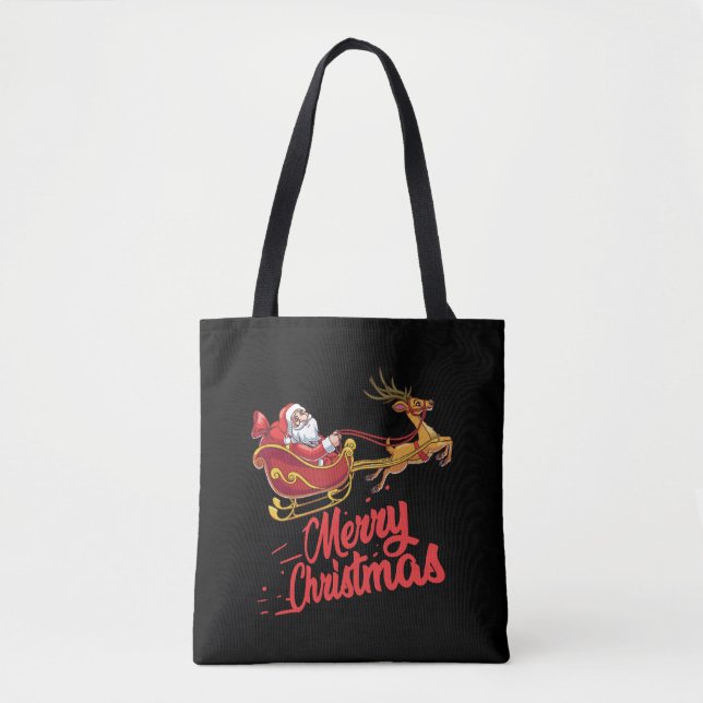 Bolso De Tela Feliz Navidad Hombres Mujeres A Camisetas. (Anverso)