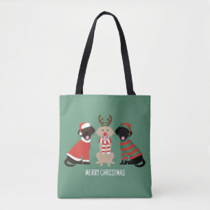 Bolso De Tela Feliz Navidad Labrador Recuperar Perros