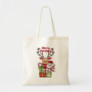 Bolso De Tela Feliz Navidad lindo personalizado reno regalo de m