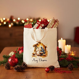 Bolso De Tela Feliz Navidad Natividad