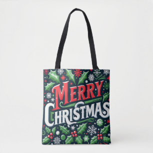 Bolso De Tela Feliz Navidad negro