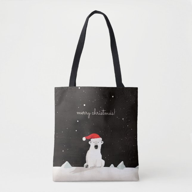 Bolso De Tela ¡Feliz Navidad Oso Polar! (Anverso)