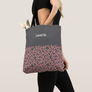 Bolso De Tela Feliz Navidad Peppermint Candy Canes Nombre de Nie