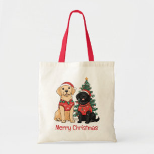 Bolso De Tela Feliz Navidad Perros Labrador Retriever